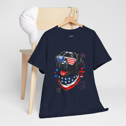 Patriotic American Labrador Retriever With Sunglasses Unisex T-Shirt