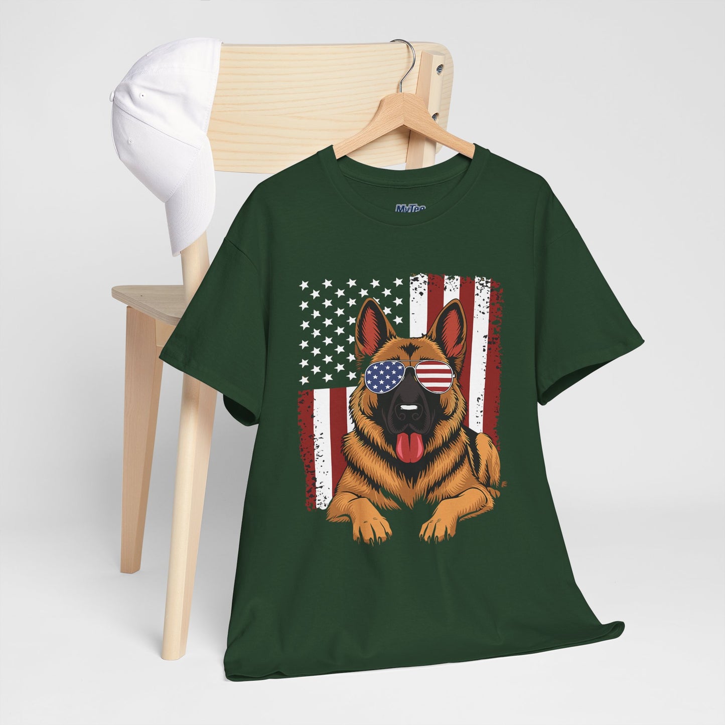 Patriotic German Shepherd Cotton T-Shirt | Tee