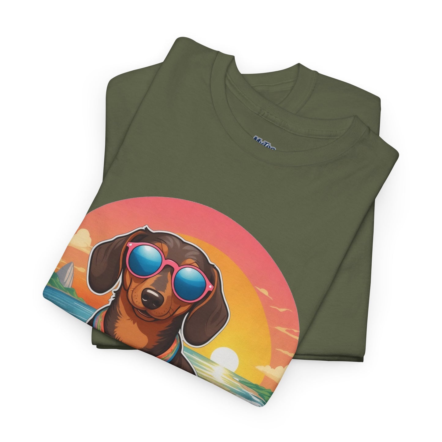 Dachshund Summer Style T-Shirt – Sunglasses & Sand Pup Design