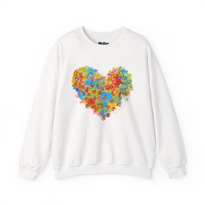 Colorful Heart Graphic Cozy Sweatshirt | Comfortable Winter Apparel