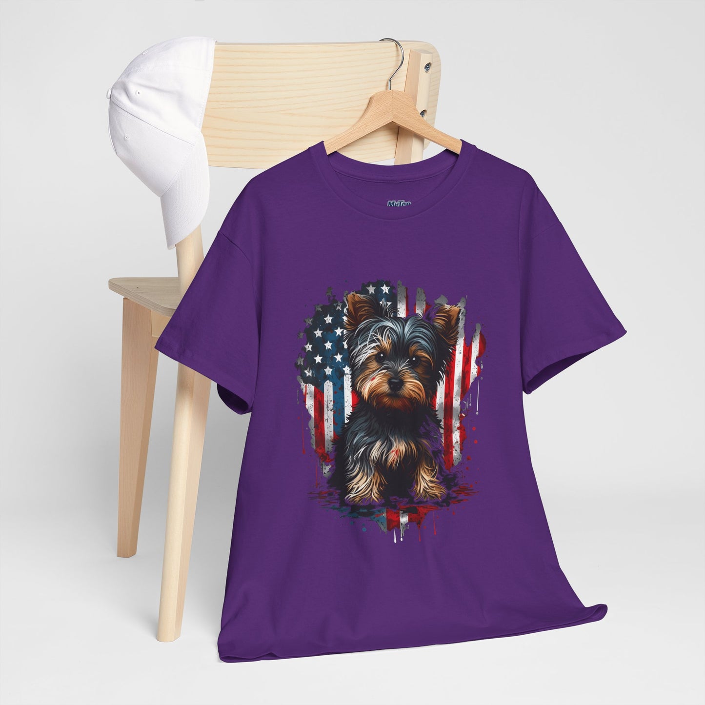 Patriotic American Yorkshire Terrier With sunglasses Unisex T-Shirt