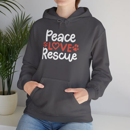 Peace, Love, Rescue Hoodie | Pet Adoption Awareness