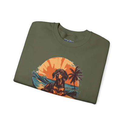 Dachshund Beach Bum Unisex Sweatshirt – Cozy Coastal Dog Graphic