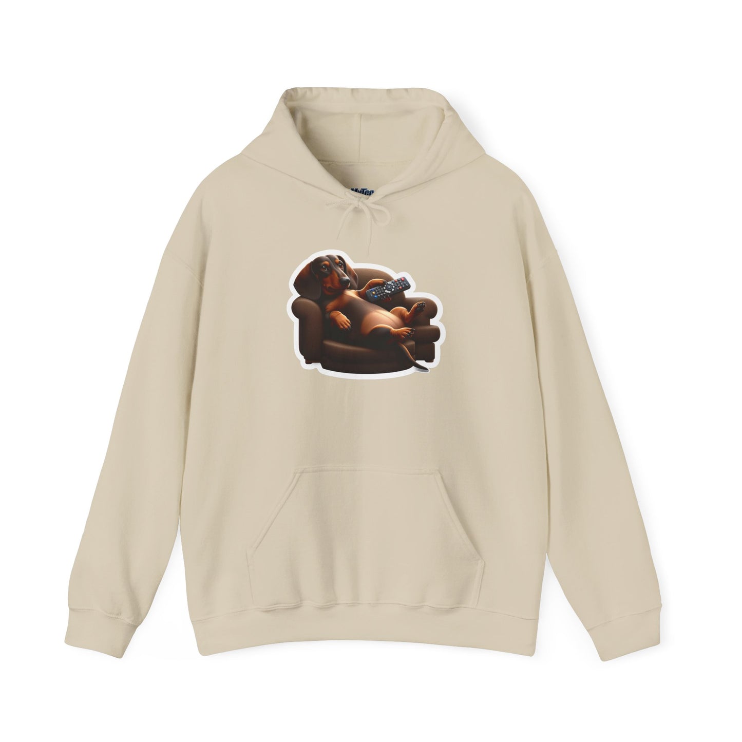 Dachshund TV Boss Unisex Hoodie– Funny Wiener Dog Relax Tee