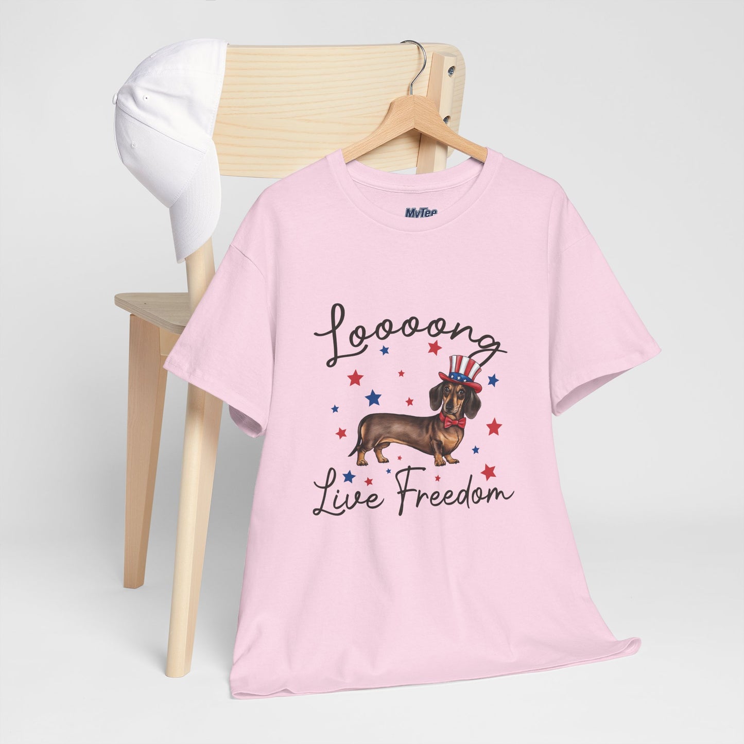 Patriotic Dachshund Loooong Live Freedom Unisex T-Shirt