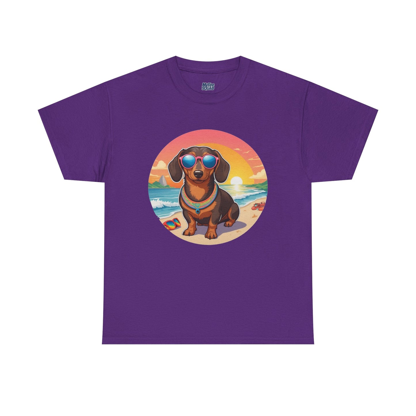 Dachshund Summer Style T-Shirt – Sunglasses & Sand Pup Design