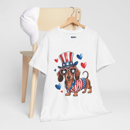 Patriotic Dachshund Unisex T-Shirt | Dog Lover Gift, July 4th Celebration