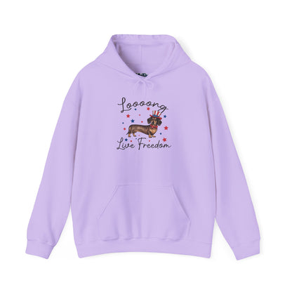 Patriotic Dachshund Loooong Live Freedom Unisex Hoodie