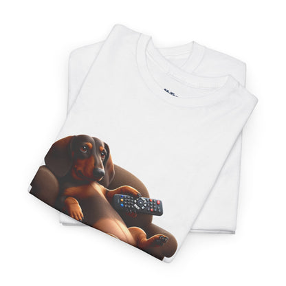 Dachshund Chill Mode Tee – Remote In Paw, Stress-Free Style