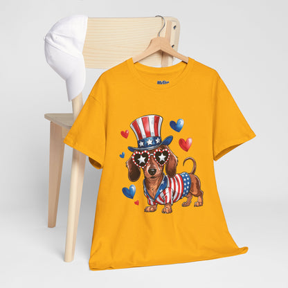 Patriotic Dachshund Unisex T-Shirt | Dog Lover Gift, July 4th Celebration