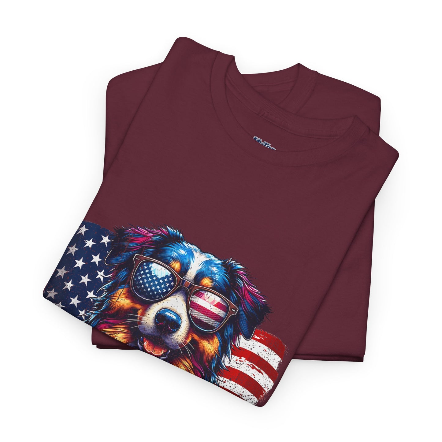Patriotic Australian Shepherd With Sunglasses Unisex T-Shirt