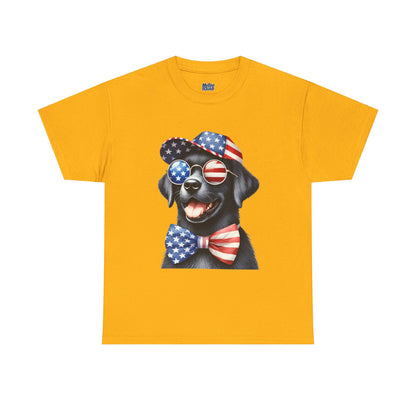 Patriotic Labrador Retriever With Sunglasses And Bow Unisex T-Shirts