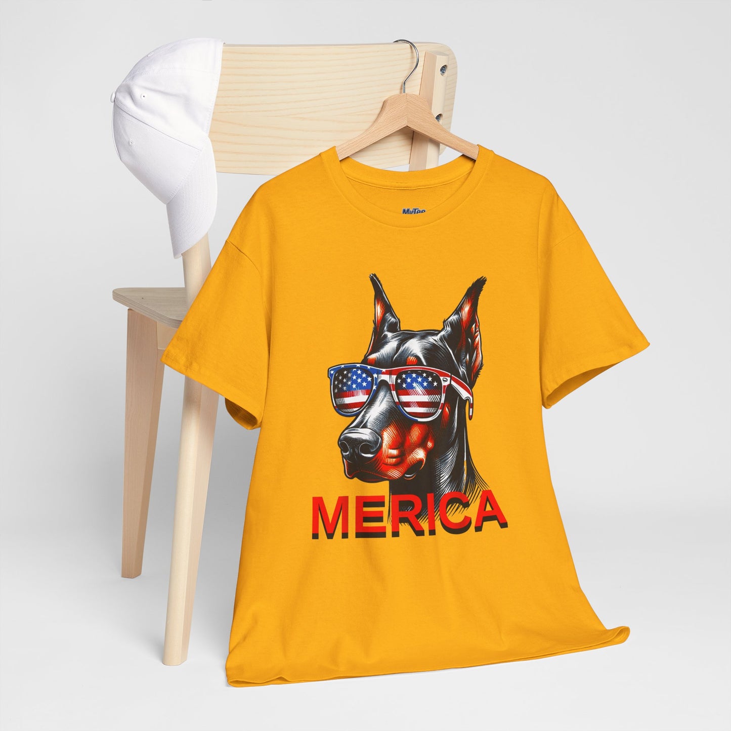 Patriotic Doberman With Sunglasses Unisex T-Shirt