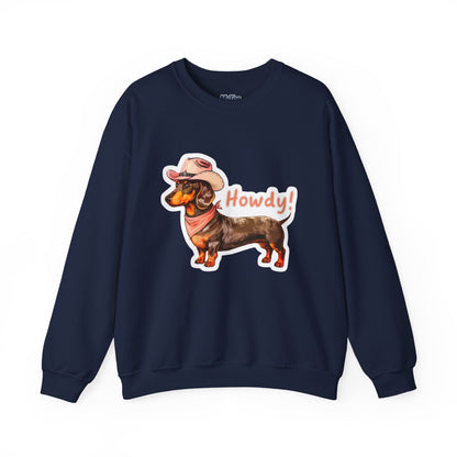 Dachshund Howdy Unisex Sweatshirt – Cozy Western Pup Pullover