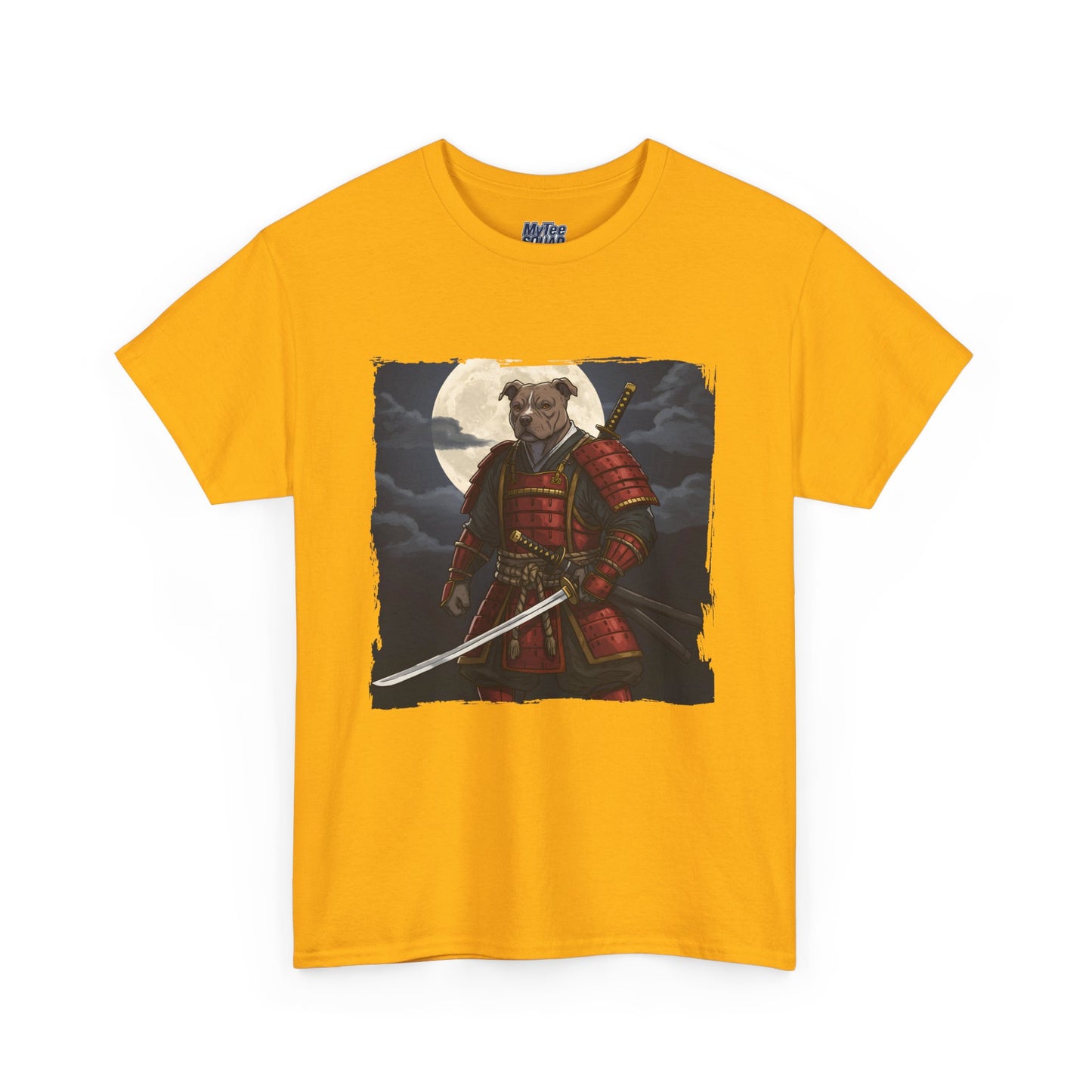 Pitbull Samurai Warrior Unisex Heavy T-Shirt,Tee | Graphic Tee For Anime Lovers