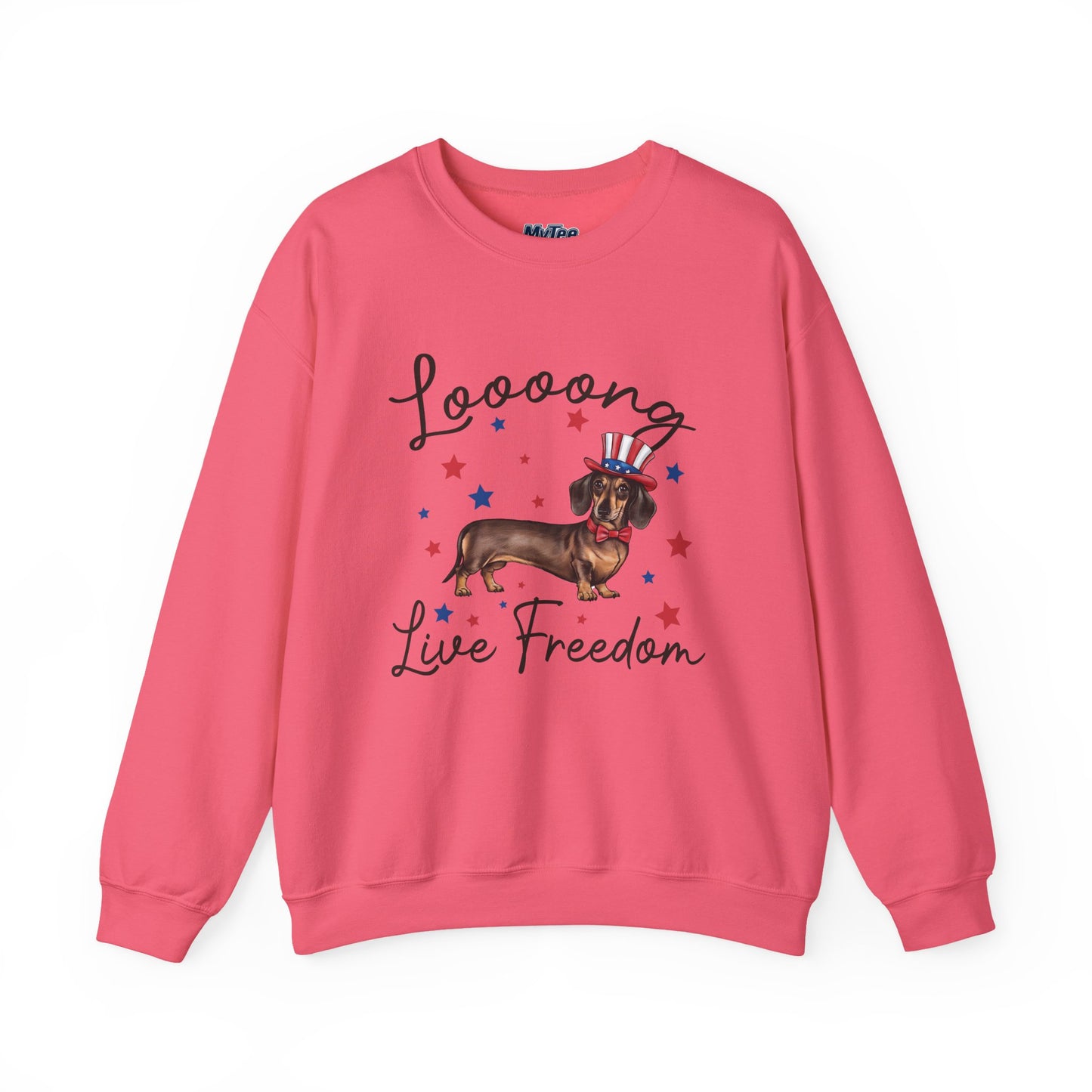 Patriotic Dachshund Loooong Live Freedom Unisex Sweatshirt