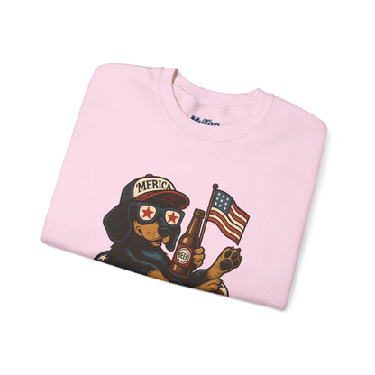 Patriotic Dachshund Dog Crewneck Unisex Sweatshirt - Perfect Gift for Dog Lovers, July 4th