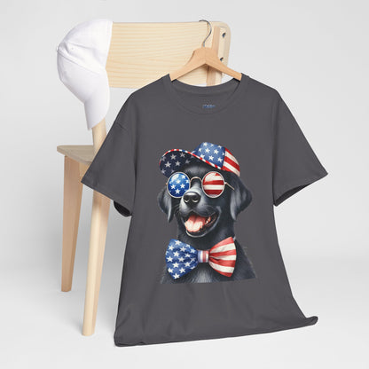 Patriotic Labrador Retriever With Sunglasses And Bow Unisex T-Shirts