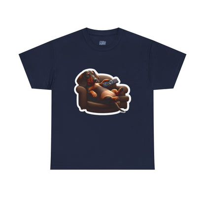 Dachshund Chill Mode Tee – Remote In Paw, Stress-Free Style