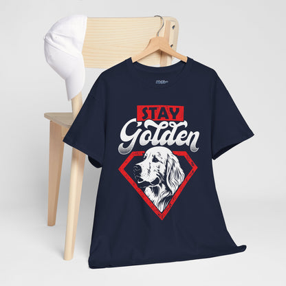 Stay Golden Unisex Cotton T-Shirt | Best Gift For Dog Lover