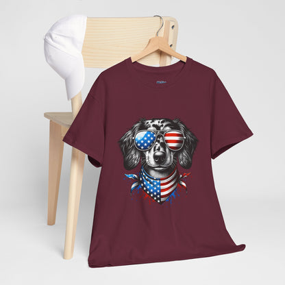 Patriotic Dachshund with Sunglasses Unisex T-Shirt