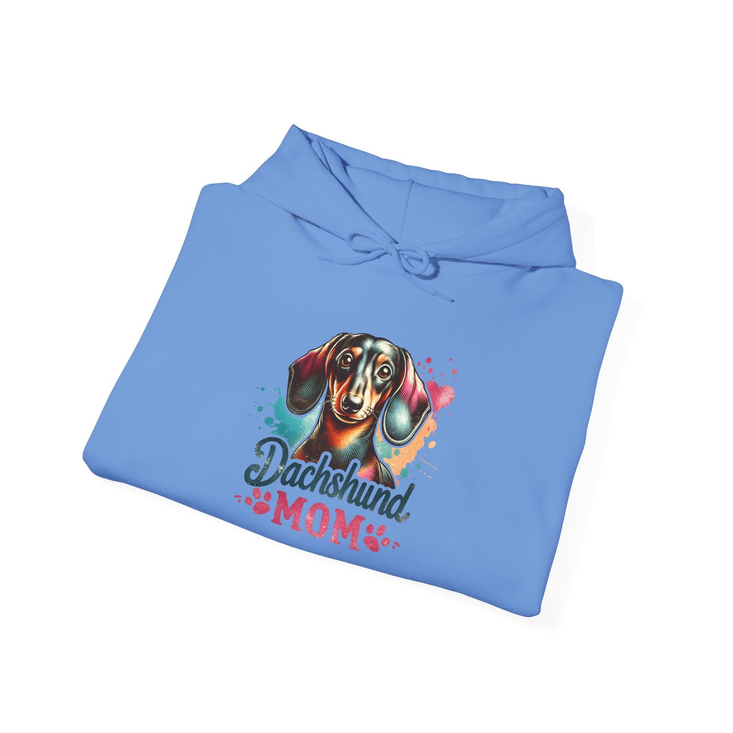 Funky Dachshund Mom Hoodie – Bright Graphic Dog Tee