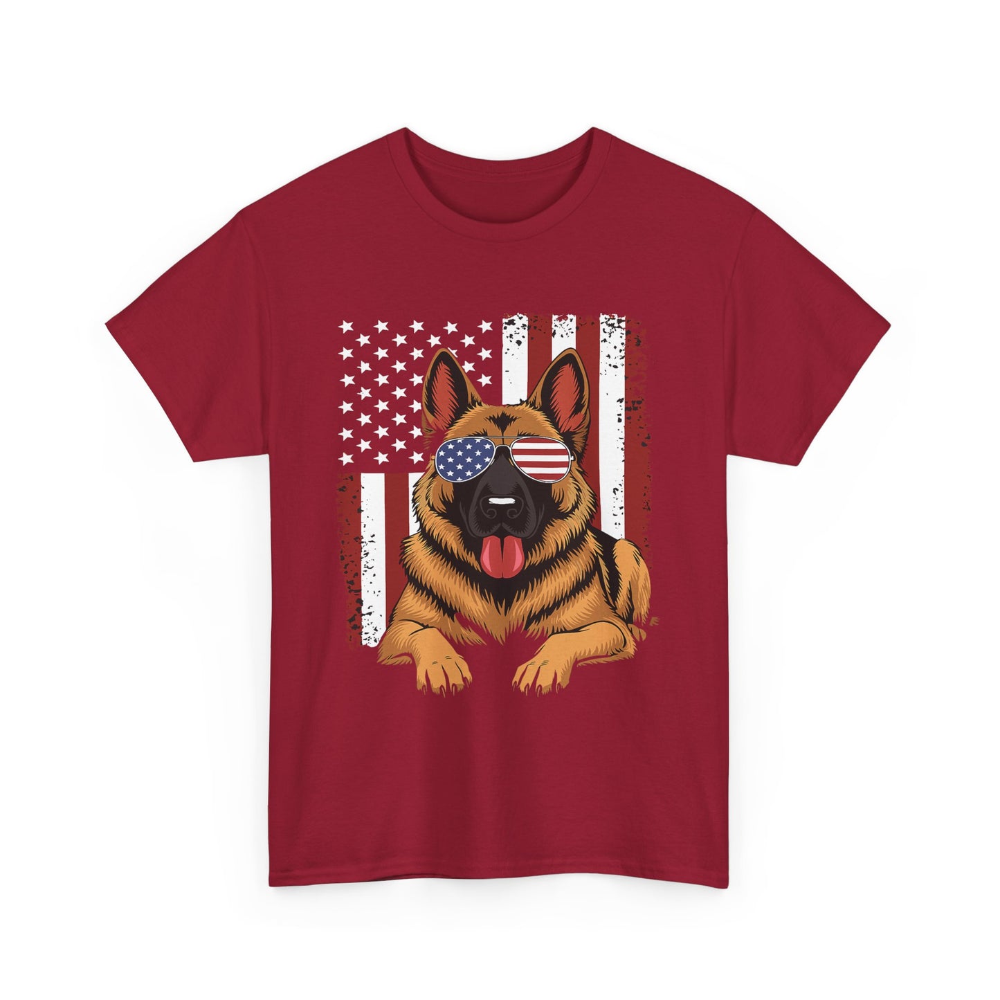 Patriotic German Shepherd Cotton T-Shirt | Tee