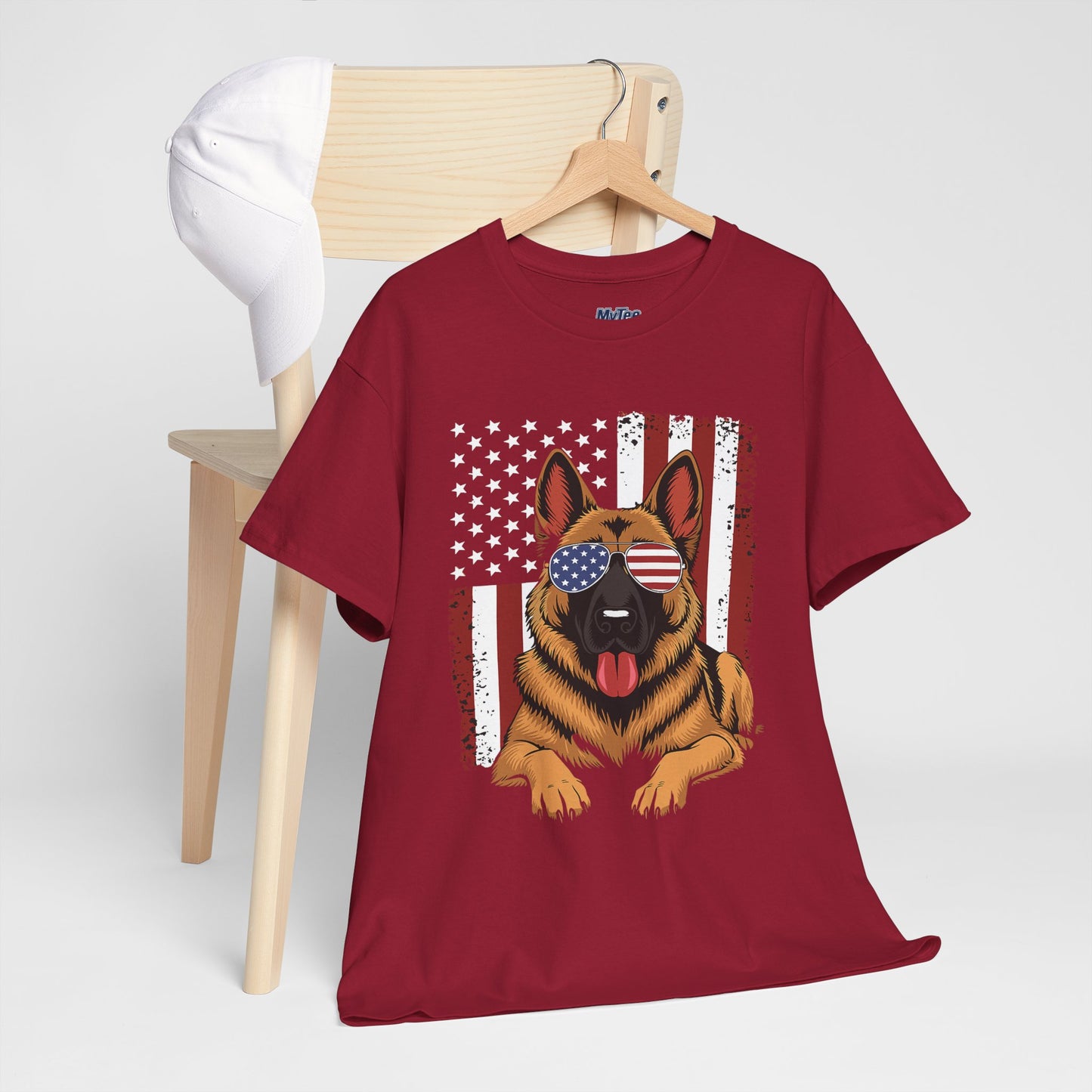Patriotic German Shepherd Cotton T-Shirt | Tee