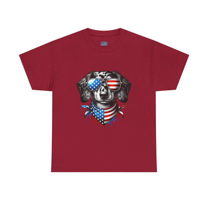 Patriotic Dachshund with Sunglasses Unisex T-Shirt