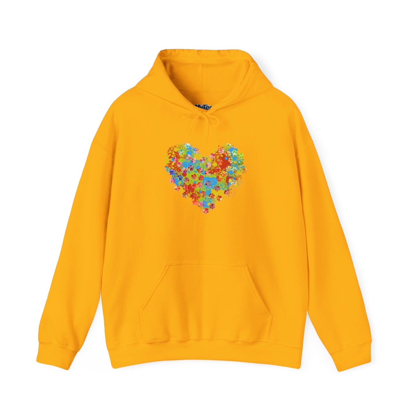 Colorful Heart Graphic Cozy Hoodie | Comfortable Winter Apparel