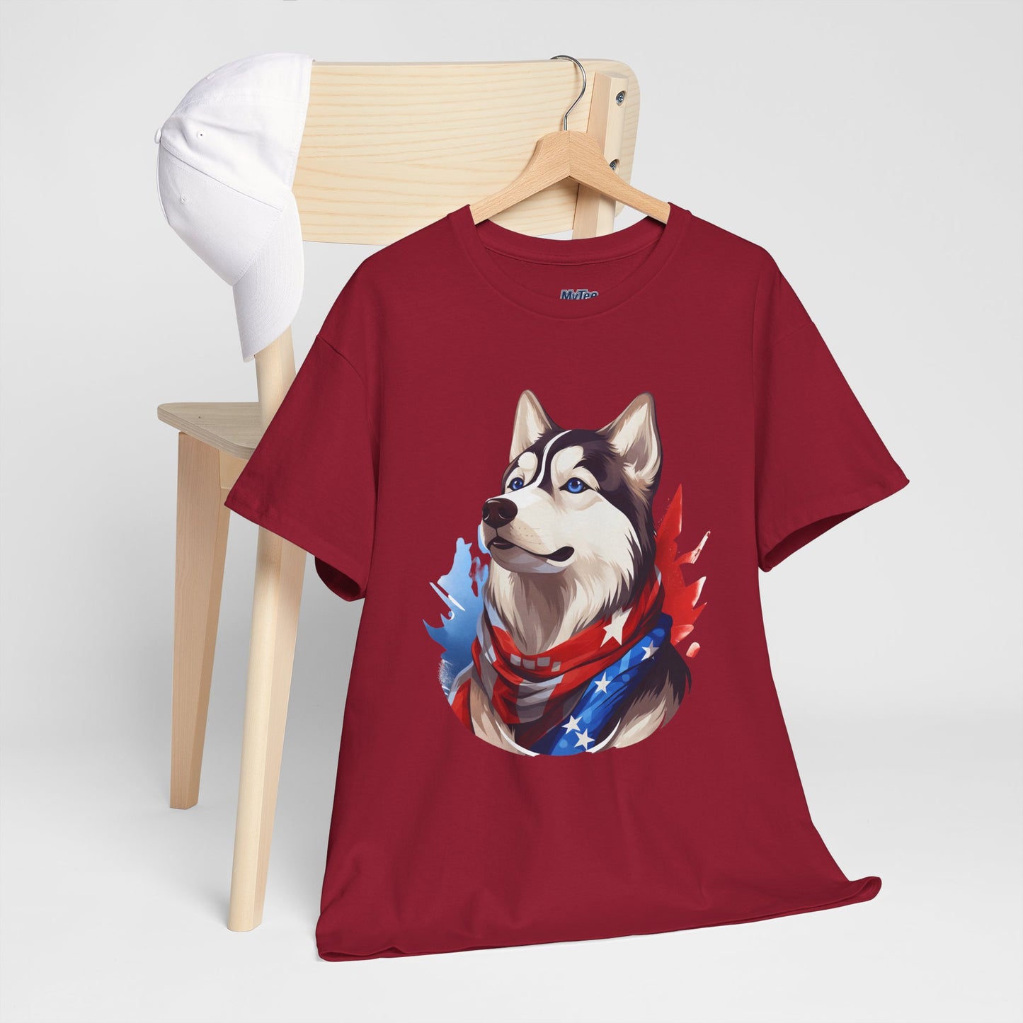 Patriotic Siberian Husky Unisex T-Shirt