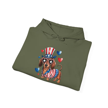 Patriotic Dachshund Unisex Hoodie - Perfect For 4th Of July