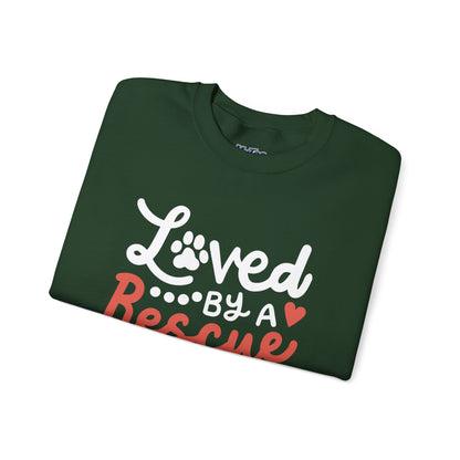Loved By A Rescue Dog Sweatshirt | Animal Lover Gift, Cozy Crewneck