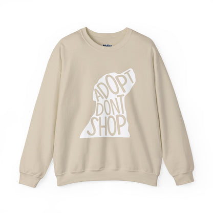 Adopt Don't Shop Unisex Sweatshirt | Eco-Friendly Crewneck