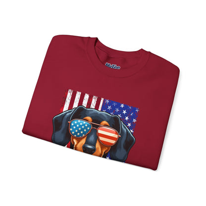 Patriotic Dachshund Flag Shades Unisex Sweatshirt