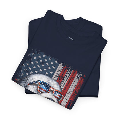 Patriotic Old English Sheepdog With Sunglasses Unisec T-Shirt
