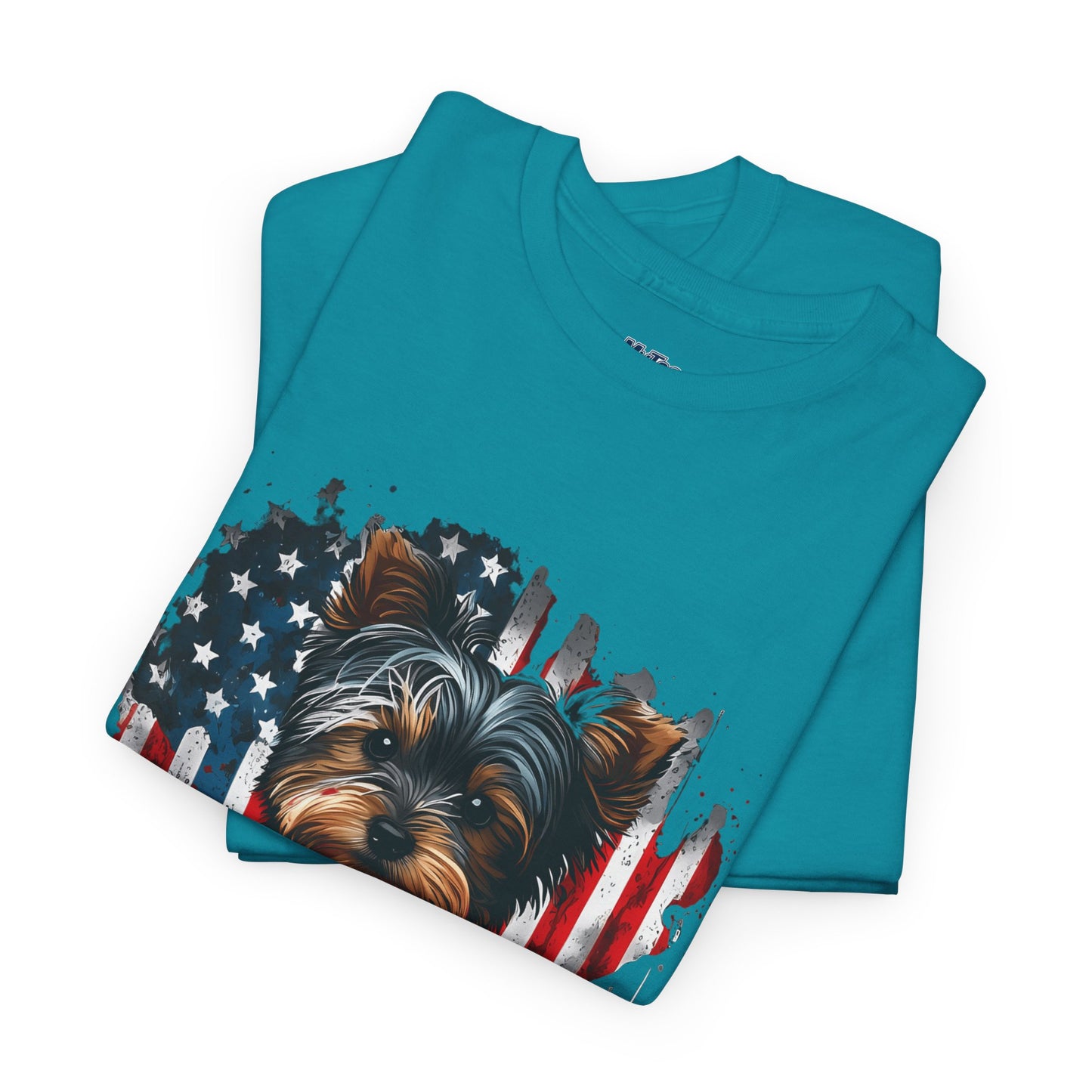 Patriotic American Yorkshire Terrier With sunglasses Unisex T-Shirt