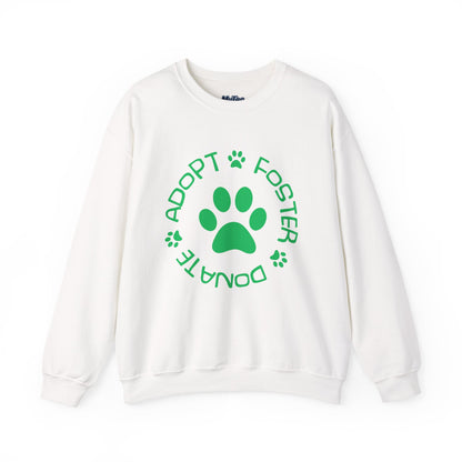 Adopt Foster Donate Unisex Sweatshirt | Paw Print Animal Shelter Pullover
