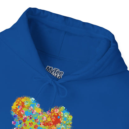 Colorful Heart Graphic Cozy Hoodie | Comfortable Winter Apparel