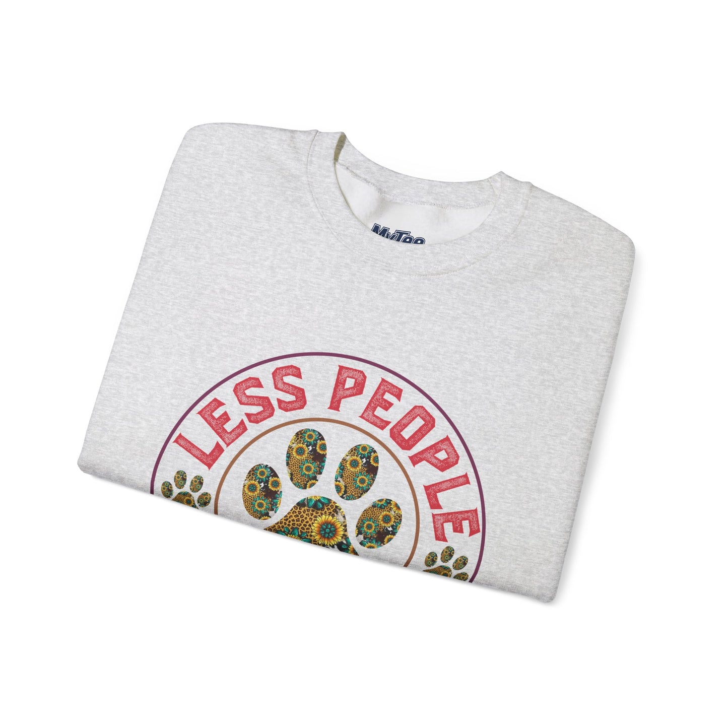 Less People More Dog Unisex Sweatshirt – Floral Paw Print Statement