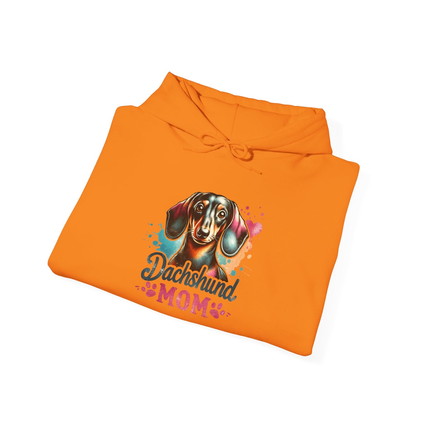 Funky Dachshund Mom Hoodie – Bright Graphic Dog Tee