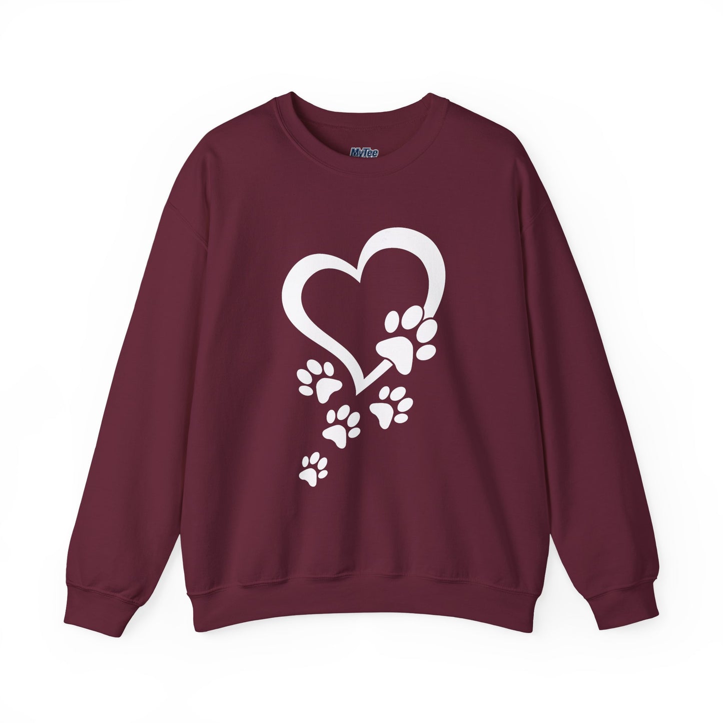 Pawprints On My Heart – Cozy Minimalist Dog Lover Sweatshirt