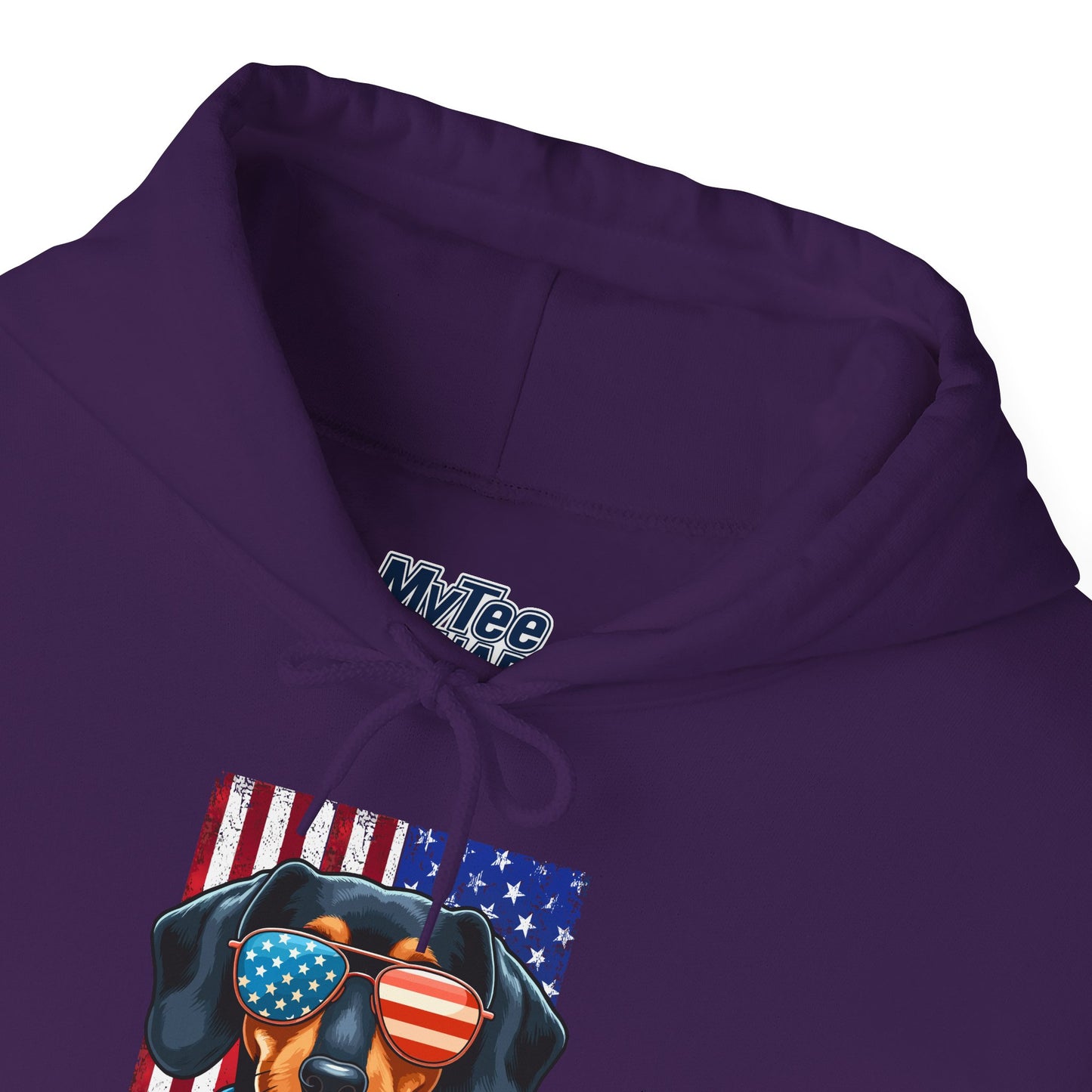 Patriotic Dachshund Dog Flag Shades Unisex Hoodie
