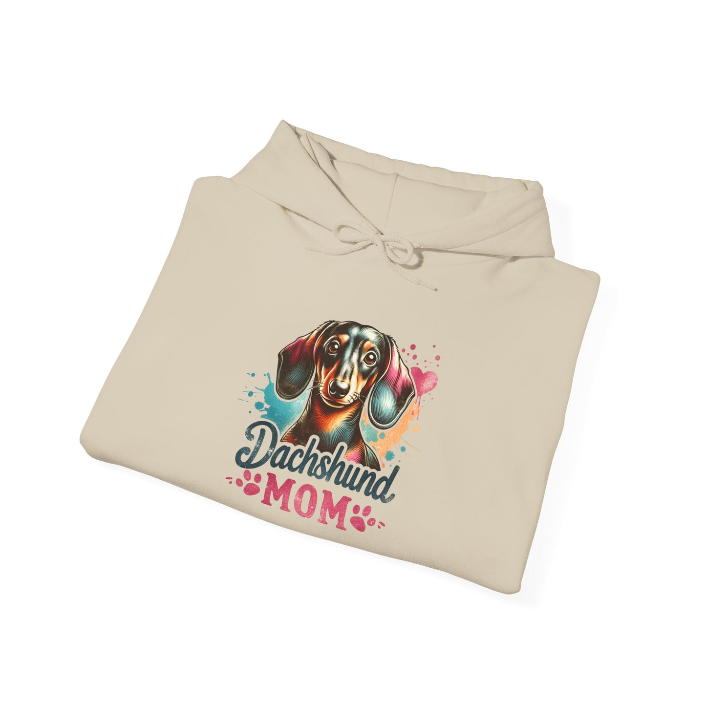 Funky Dachshund Mom Hoodie – Bright Graphic Dog Tee