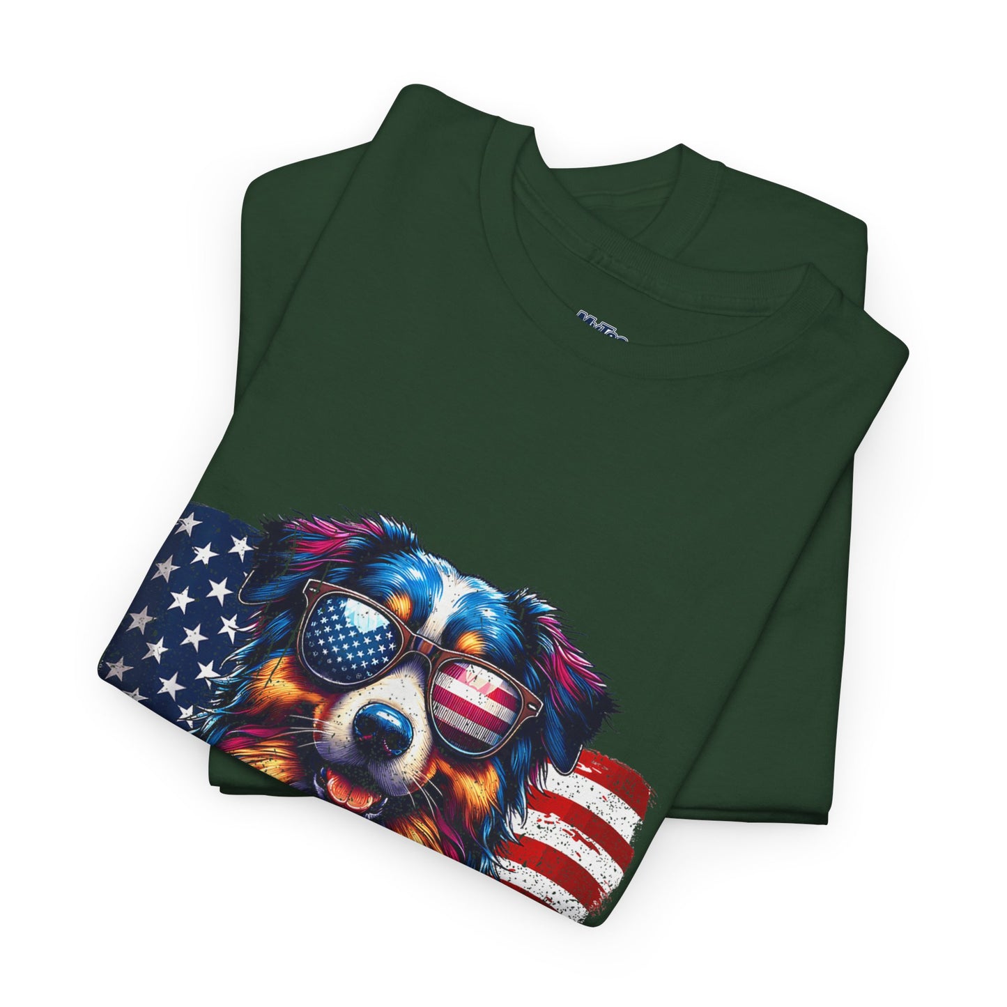 Patriotic Australian Shepherd With Sunglasses Unisex T-Shirt