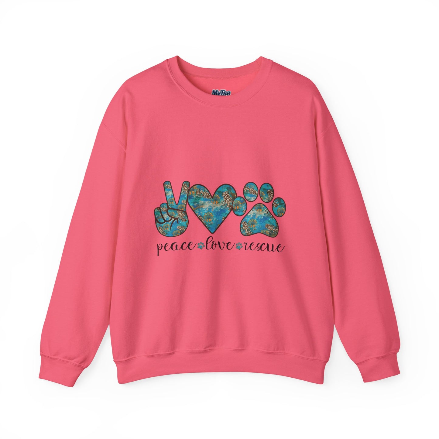 Peace Love Rescue Sweatshirt | Heavy Blend Crewneck for Animal Rescuers