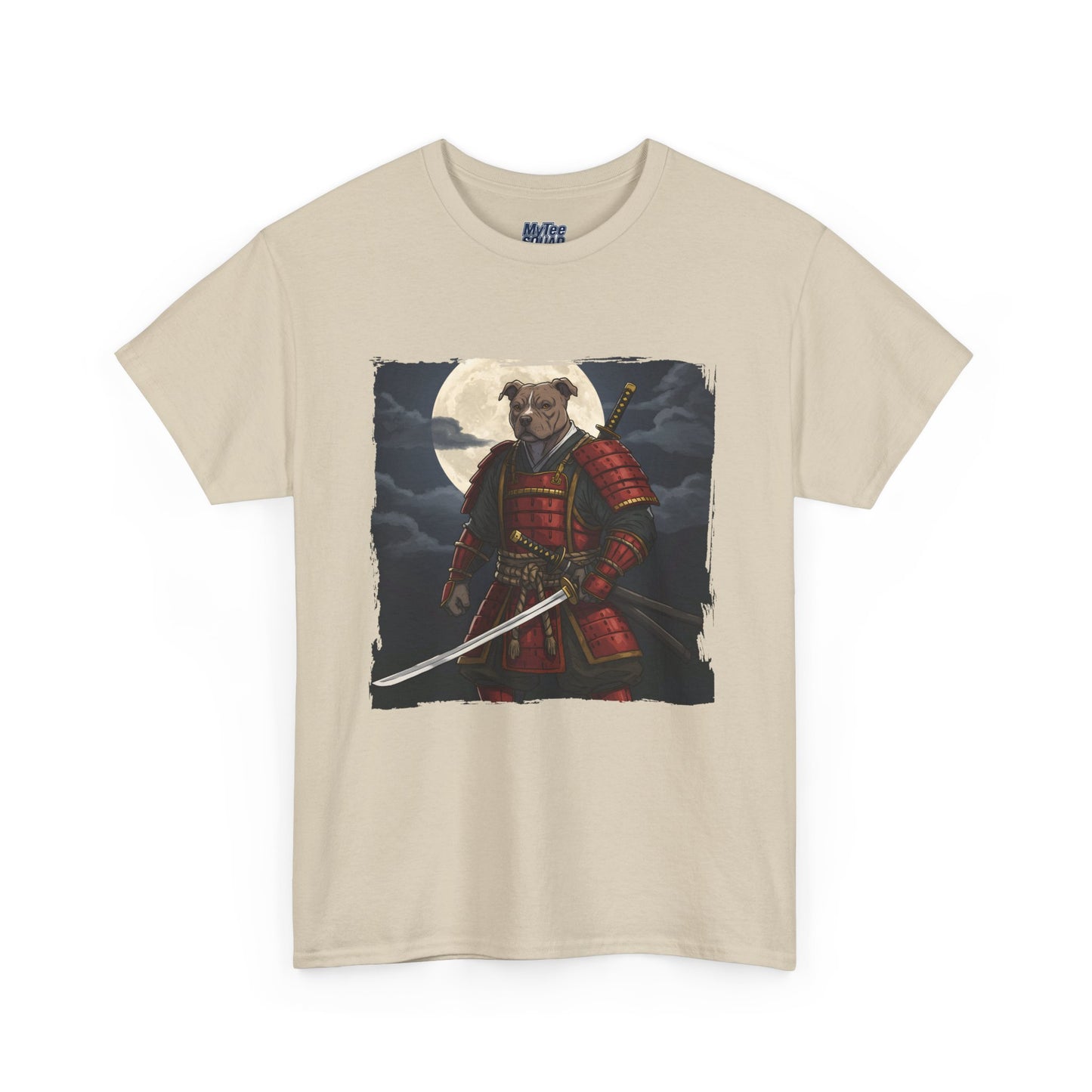 Pitbull Samurai Warrior Unisex Heavy T-Shirt,Tee | Graphic Tee For Anime Lovers