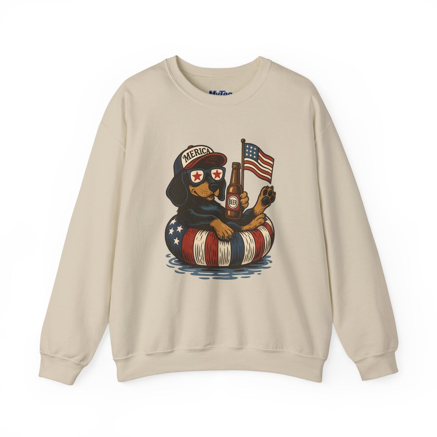 Patriotic Dachshund Dog Crewneck Unisex Sweatshirt - Perfect Gift for Dog Lovers, July 4th