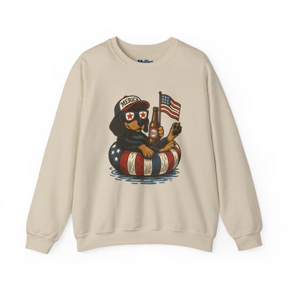 Patriotic Dachshund Dog Crewneck Unisex Sweatshirt - Perfect Gift for Dog Lovers, July 4th