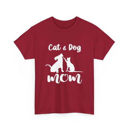 Cat & Dog Mom Cotton T-Shirt - Perfect for Pet Lovers